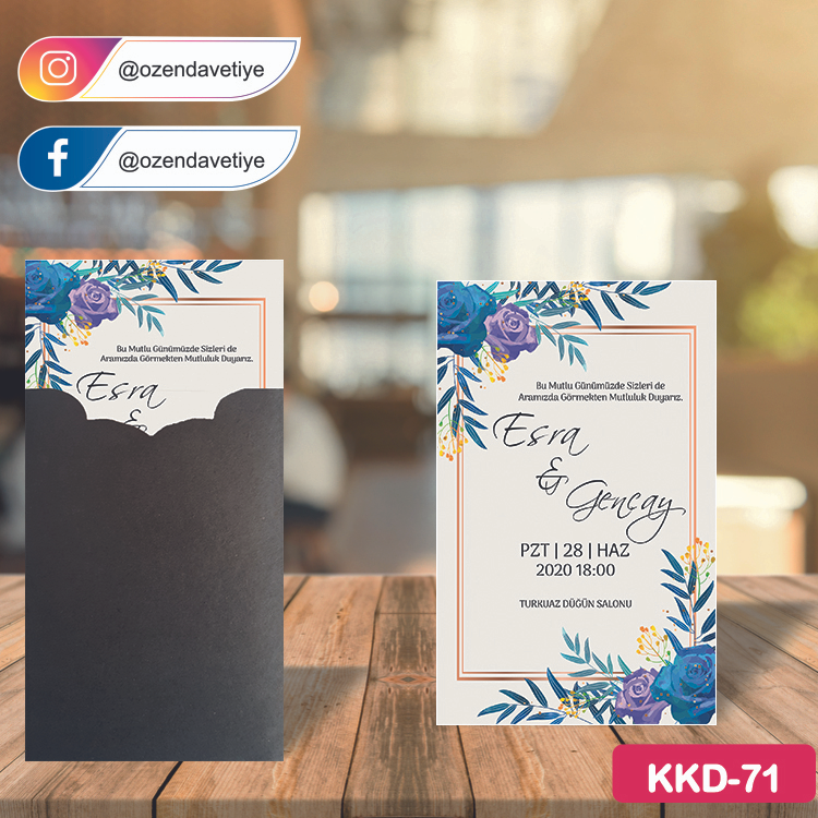 ozen-davetiye-Düğün Davetiyesi-Kahverengi Kraft Zarflı Davetiye Model No:71
